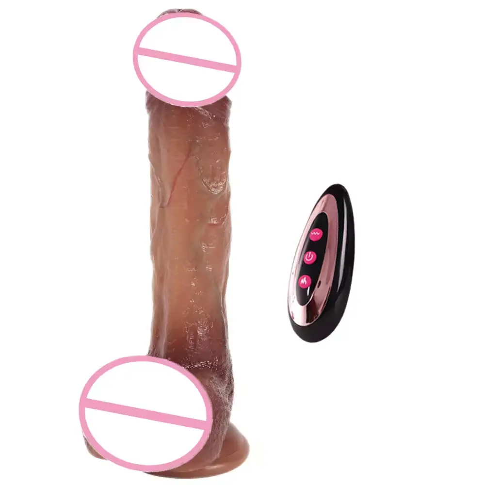 Vibrador de silicone para pênis, vibrador telescópico com controle remoto, brinquedo realista para mulheres, vibrador para pênis, sax