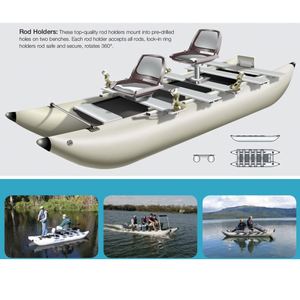 Kayak Inflable PF, Individual o para 2 Personas, Canoa de Pesca, PVC, Doble Tubo de Aire, Plegable, Color Personalizado, Unisex, para Océano - Product Image 4