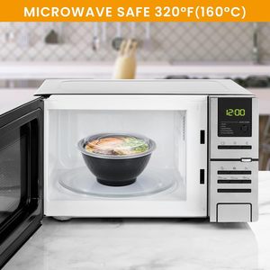 Bol rond jetable en plastique PET épais noir pour ramen, 550 ml, 700 ml, 1000 ml – Idéal pour la restauration à emporter - Product Image 4