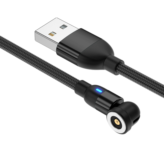 New Crescent Lamp Magnetic Charging Cable, 540° Blind Suction Round Magnetic Charger, 3-in-1 Bendable Magnetic Charging Line