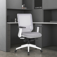 Chaise de bureau de haute qualité à dossier moyen, design moderne, chaise de direction relevable, ergonomique, pivotante, en maille