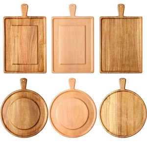 Planche à découper en bois d'acacia, plateau de service en bois, planche à découper avec poignée pour légumes, pain, fruits, viande - Product Image 5