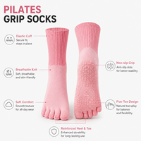 Chaussettes de Pilates personnalisées avec logo, antidérapantes, respirantes, en coton, pour yoga, fitness, barre, studio, femmes, OEM, ODM, chaussettes à grip