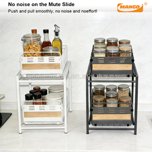 Organizzatore a Due Ripiani con Cassetto <span class=keywords><strong>Estraibile</strong></span> in Metallo per <span class=keywords><strong>Cucina</strong></span> e Ufficio - Product Image 5