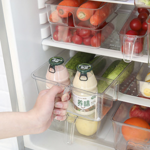 Plastic set stackable storage boxes freezer drawer kitchen container fridge bins refrigerator organizer