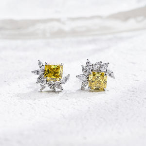 Pendientes de Diamantes de Oro Blanco PT950 MSE-864 de Messi Jewelry para Mujer - Product Image 2