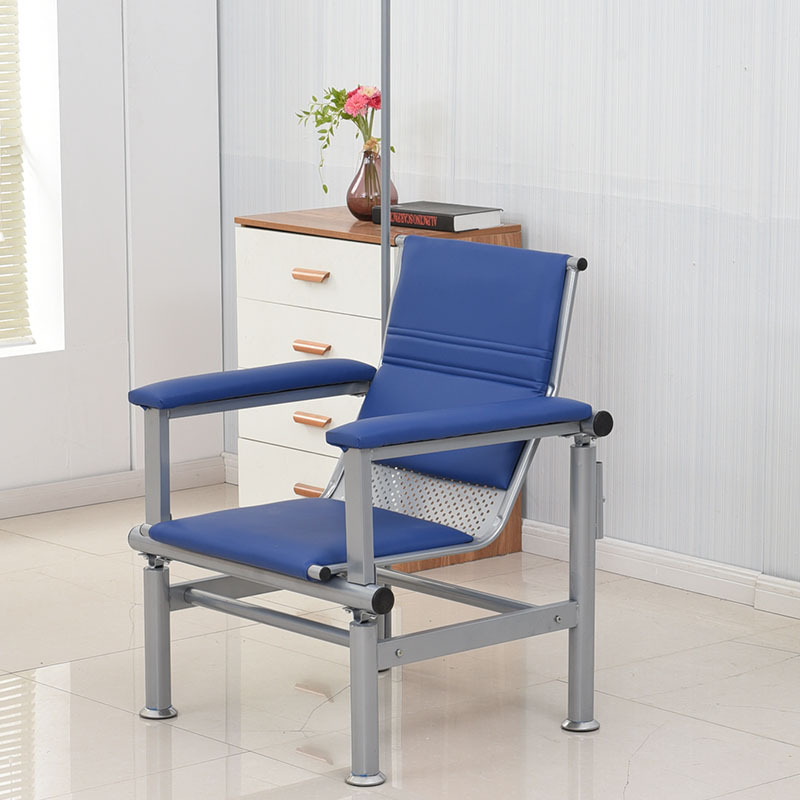 Siège individuel avec accoudoirs en cuir (bleu)