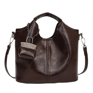 Sac de shopping en toile grande capacité pour femme, tendance, écologique, durable, léger, portable avec deux poignées et fermeture éclair - Product Image 1