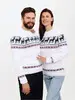 Individueller FNJIA Herren Weihnachtspullover Paar Jacquard Pullover Russland Wölfe Winter Weihnachtspullover Unisex Strickpullover