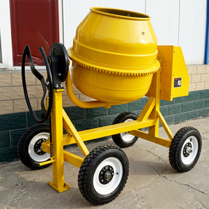 Bétonnière portative jaune Xinsda Machinery 350L 400L 500L à moteur, 4 roues, déchargement manuel - Product Image 1