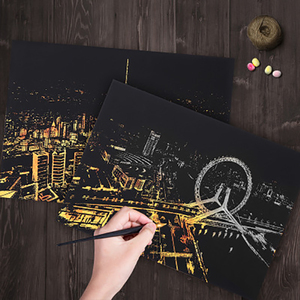 Creativos estudiantes hechos a mano personalidad <span class=keywords><strong>dan</strong></span> regalos ciudad brillante escena nocturna pintar y rayar - Product Image 2