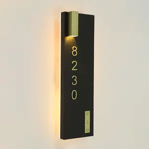 EZD kustom huruf baja nirkarat 3D tanda hotel lampu latar alamat pelat pintu nomor rumah tanda pintu hotel nomor pintu