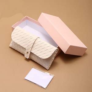 Étui à lunettes de soleil en PU personnalisé avec logo, rose, avec boîte, ensemble d'emballage pour lunettes de soleil, vente en gros - Product Image 2