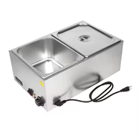 Équipement pour Traiteur Chauffe-plats Ensemble de 6 Casseroles Cuiseur de Buffet à Vapeur Électrique de Table Bain Marie