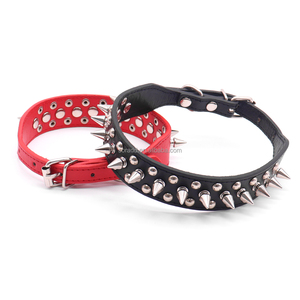 Werkseitig verstellbares Mikrofaser-Hunde halsband Langlebige Spikes Nieten Weiche Nieten Leder katzen Premium Spikes Halsbänder - Product Image 6