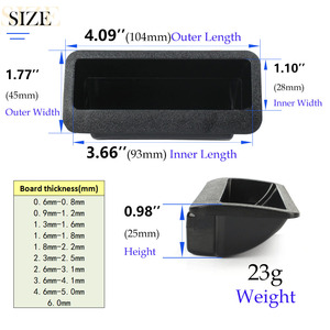 Modern <strong>Black</strong> Plastic Concealed Embedded Handle Pull Recessed <strong>Door</strong> Handles for Kitchen Gym Drawer Filing Cabinets - Product Image 3