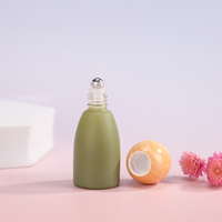 Flacon roll-on vide de 12 ml pour huiles essentielles et parfums, avec bouchon en bois en forme de boule et bille roll-on en acier inoxydable