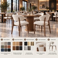 Table et chaises de restaurant commerciales, chaise en bois massif, finition bois à pores ouverts, facile à nettoyer, matériaux ignifuges