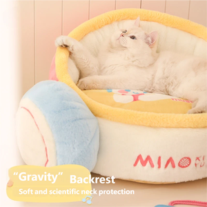 Cama para mascotas con nido <span class=keywords><strong>de</strong></span> gato lavable extraíble rellena <span class=keywords><strong>de</strong></span> esponja ecológica clásica cuadrada <span class=keywords><strong>de</strong></span> felpa sólida para todas las estaciones - Product Image 3