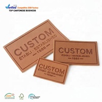 Accessoire Machine À Coudre sur la Conception Personnalisée Logo En Creux En Cuir PU Petit Patchs Étiquettes pour Chapeau et Sac