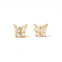 Nouvelles boucles d'oreilles papillon Luxen légères petites boucles d'oreilles papillon en acier inoxydable super fée délicates