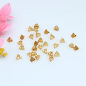 Wholesale 14k 18K gold filled loose triangle beads DIY handmade accessories 3 mm bracelet necklace isolation beads