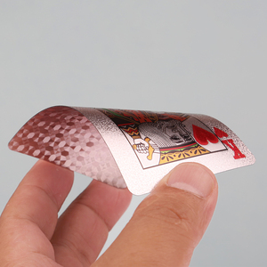 Cartas de Póker de Lujo Impermeables de PVC con Textura de Diamante Negro y Plateado, Cartas de Juego Mágicas Personalizadas con Logotipo - Product Image 1