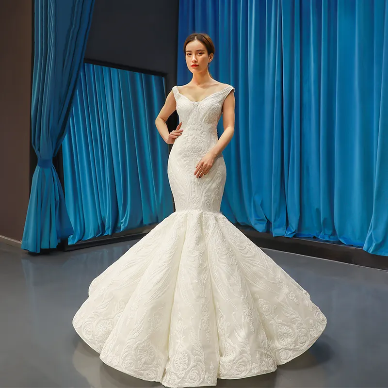 RSM66708-ropa de boda de lujo, vestido de novia con encaje de sirena, marfil