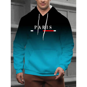 <span class=keywords><strong>PARIS</strong></span> couleur unie impression hommes sweats à capuche décontracté hommes graphique à capuche pull confortable Stretch cordon poche à la mode - Product Image 1