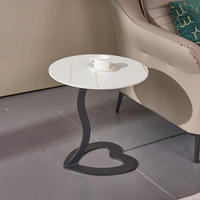 Table basse moderne de luxe en céramique durable, table carrée créative, petite table de salon, table basse à double étage pour villa