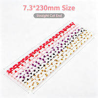 Pailles réutilisables en plastique PP 7,3*230mm avec motif cœur de la Saint-Valentin, sans BPA, conformes LFGB, écologiques, lavables, pour fêtes personnalisées