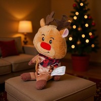 Jouet en peluche couineur de Noël pour chien, renne, elfe, pingouin, jouet à mâcher extensible pour animaux de compagnie, jouet interactif à tirer, cadeau de Noël pour petits et moyens chiens
