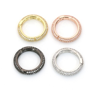 NEW Style High Quality Gold Plating CZ Micro Pave Round Shape <strong>Easy</strong> Open Spring Clasp for <strong>Jewelry</strong> <strong>Making</strong> - Product Image 2