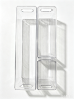 Boîte de rangement transparente en PET, 9 pièces, avec double poignée, étui d'emballage en plastique transparent pour gadgets, bibelots, petites pièces