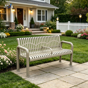 Banco Comercial Moderno de Acero Inoxidable para Exteriores con Diseño Duradero para Parques, Centros Comerciales y Escuelas - Capacidad para 4 Personas - Product Image 3