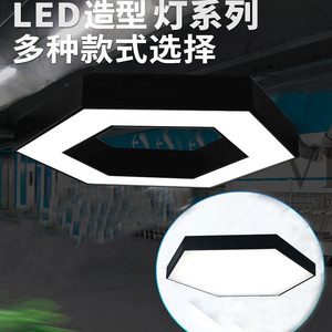 Lámpara Colgante LED de Estilo Industrial para Oficina, Forma Hexagonal Irregular, Cobertura de 10-15 m², Ideal para Centros Comerciales, Gimnasios y Supermercados - Product Image 4