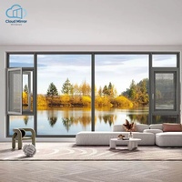 Fenêtre à battant en aluminium à double vitrage, résistante au vent et à l'insonorisation, pour appartement moderne et espace de cuisine