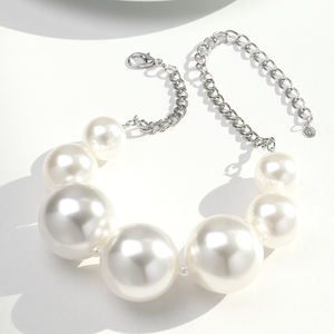 Collar de Joyería Nupcial de Moda <span class=keywords><strong>2026</strong></span>, Joyería Romántica para Bodas, Collar Exagerado de Perlas Blancas ABS para Mujer - Product Image 4