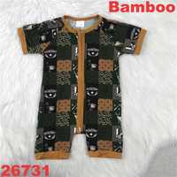 Pengiriman Cepat Tersedia Stok Piyama Bambu Motif Sapi Barat Lembut dan Bernapas untuk Anak dengan Ritsleting 2 Arah
