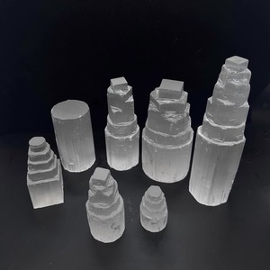 Cubo decorativo de desmagnetización de yeso de cristal de selenita Natural marroquí, otras artesanías de cristal - Product Image 2