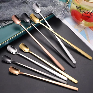 Cuchara Mezcladora de Acero Inoxidable 304 de Colores Modernos con Mango Largo para Té, Café, Helado y Accesorios de Bar - Product Image 1