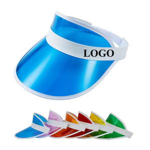 Plastic UV Protection Casual Digital Printing Curved Brim Sun Visor Outdoor Sports Beach Golf Caps Clear PVC