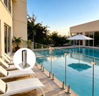 Balustrades et mains courantes de piscine en verre en acier inoxydable 316, réglables, résistantes à la rouille, design moderne, fixation au sol