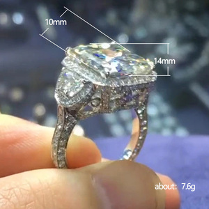<b>Cushion</b> Cubic Zirconia <b>Wedding</b> <b>Ring</b> for Women, Micro-Pave Luxury Band with Classic Style - Product Image 5