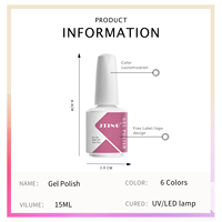Hxjting — boîte de vernis Gel 6 couleurs, kit de manucure pour ongles, Semi-Permanent, UV, de qualité supérieure, Logo personnalisé OEM, fournitures de Salon
