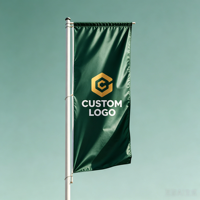 Drapeau publicitaire portable en polyester imprimé numériquement double face, avec kit de plumes en fibre de verre, pour événements et promotions