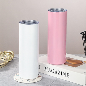 Gobelet isotherme en acier inoxydable de 20 oz, droit et fin, avec revêtement pailleté, pour sublimation, avec couvercle - Product Image 3