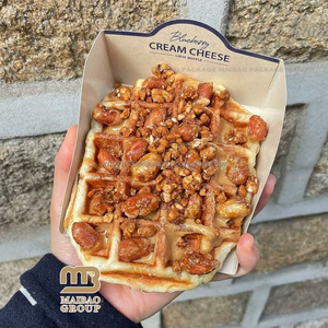 ถาดกระดาษวาฟเฟิลทำจากกระดาษแบบใช้แล้วทิ้งถาดใส่อาหารขนม - Product Image 3