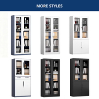Armoire de classement métallique moderne à 2 portes verrouillable pour atelier, école, hôpital - Rangement de bureau en acier avec design peu encombrant