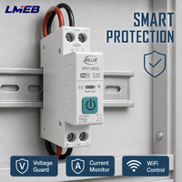 Disjoncteur sur rail DIN WiFi 90-300V 1-63A avec mesure V/A pour systèmes de contrôle électrique général, gestion de l'énergie